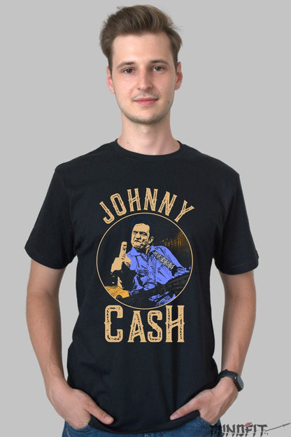 Tricou Johnny Cash - Rebelul Legendelor Country barbat negru