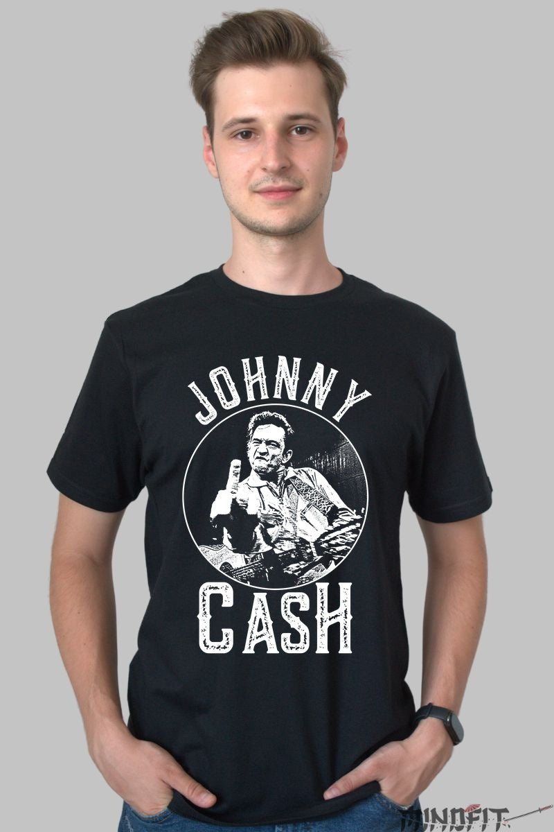 Tricou Johnny Cash - Spiritul rebel al muzicii country barbat negru