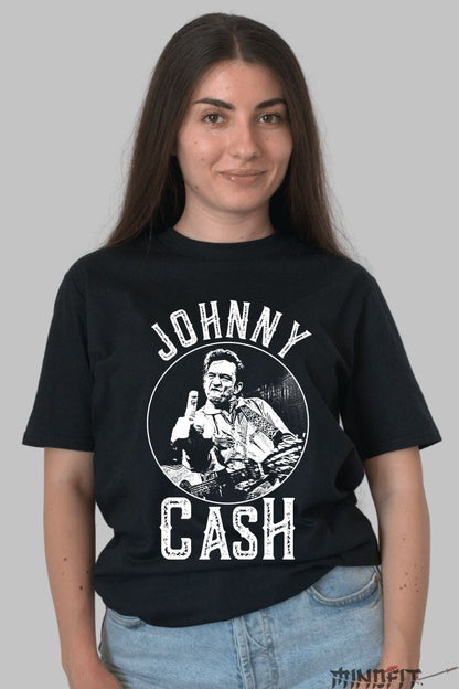 Tricou Johnny Cash - Spiritul rebel al muzicii country dama negru