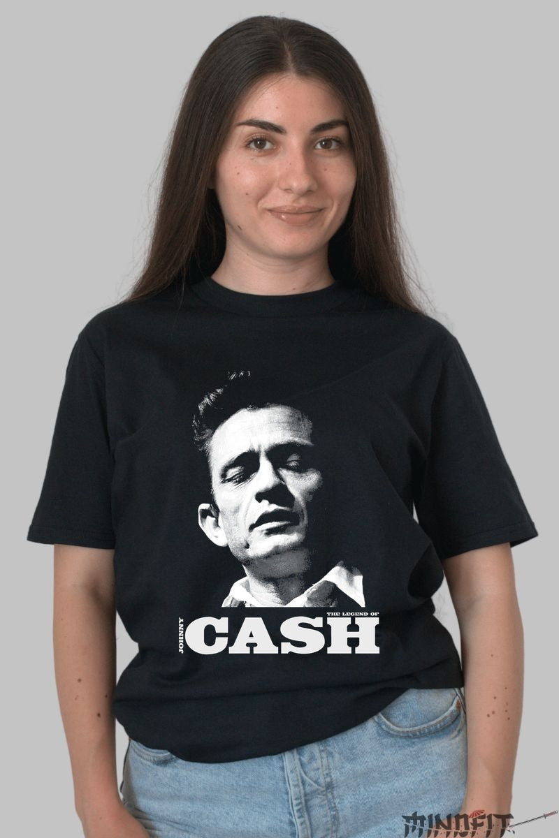 Tricou Johnny Cash - The Legend Lives On dama negru