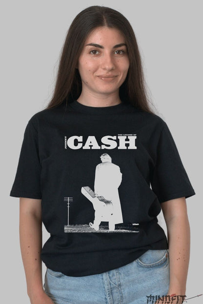 Tricou Johnny Cash - The Legend Returns dama negru