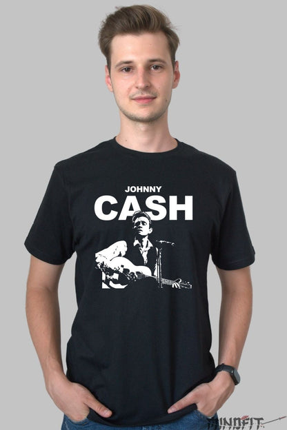 Tricou Johnny Cash - The Man in Black Live barbat negru
