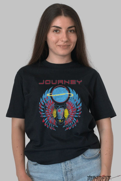 Tricou Journey - Scarabeul Cosmic Retro dama negru