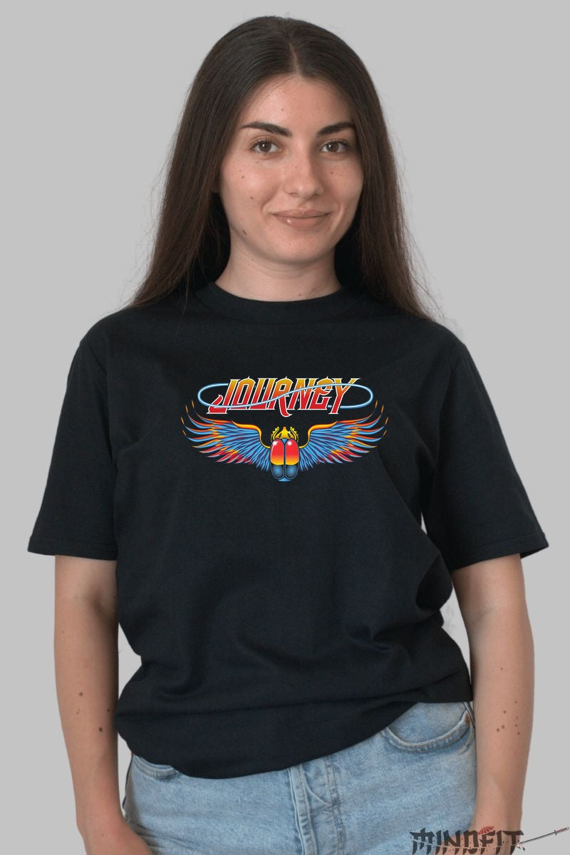Tricou Journey - Scarabeul Simbolic al Rockului dama negru