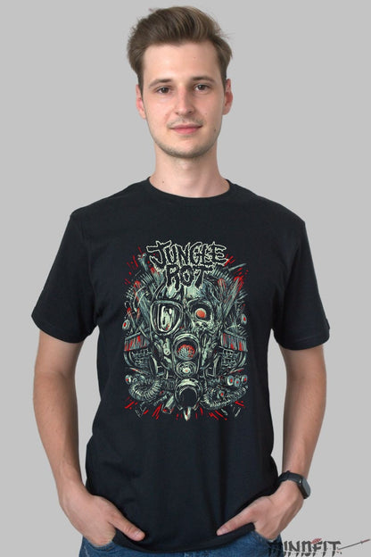 Tricou Jungle Riot - Masca Apocaliptica barbat negru