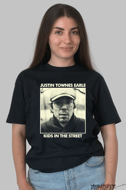 Tricou Justin Townes Earle - Kids in the Street dama negru