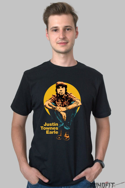 Tricou Justin Townes Earle - Spiritul rebel al folk-ului urban barbat negru