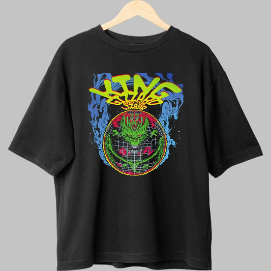Tricou King Lizard - Retro Psychedelic Dragon fata