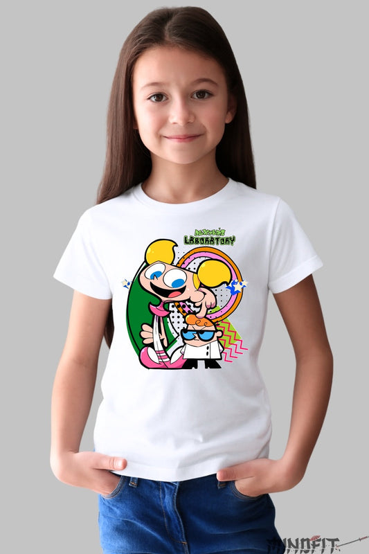 Tricou Laboratorul lui Dexter - Cartoon Network fata alb