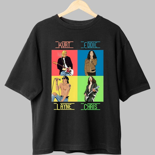 Tricou Legends of Grunge - Iconic Frontmen Editie Color fata