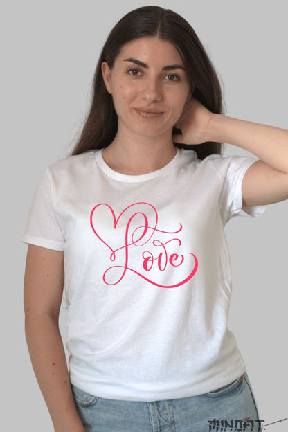 Tricou Love - Exprimarea Sentimentelor cu Stil Dama Alb