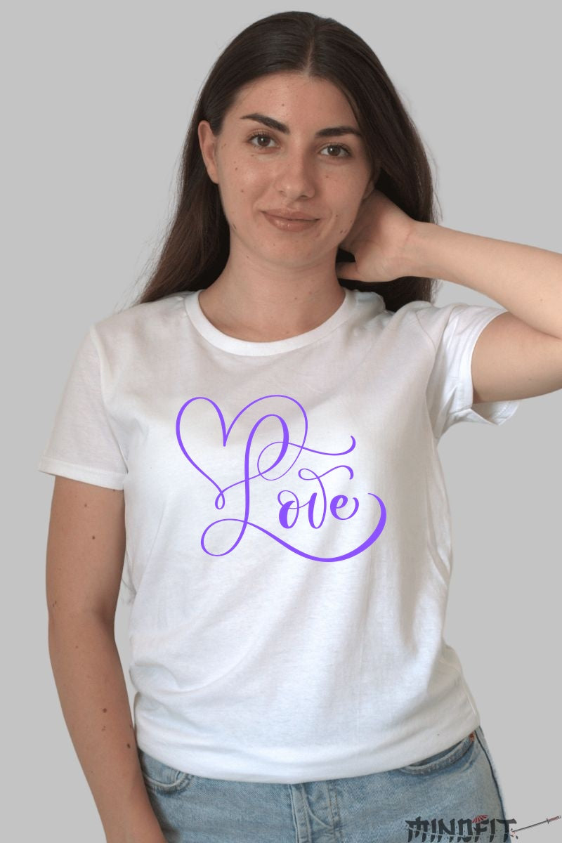 Tricou Love - Mesaj De Dragoste Si Stil Dama Alb