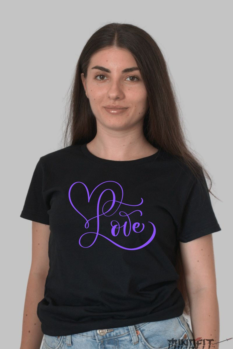 Tricou Love - Mesaj De Dragoste Si Stil Dama Negru