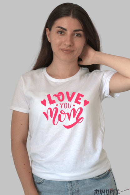 Tricou Love You Mom - Un mod adorabil de a spune multumesc Dama Alb