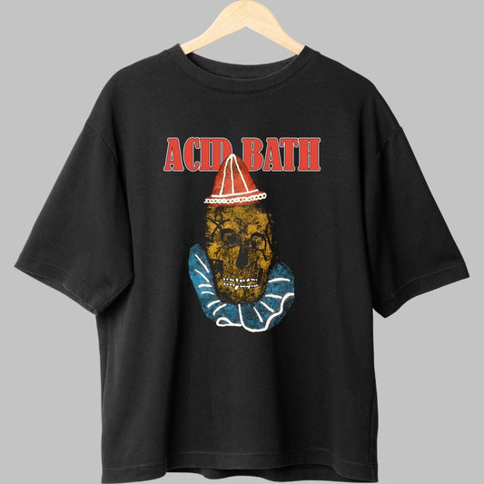 Tricou Metal Acid Bath - Clovnul din Abis fata negru