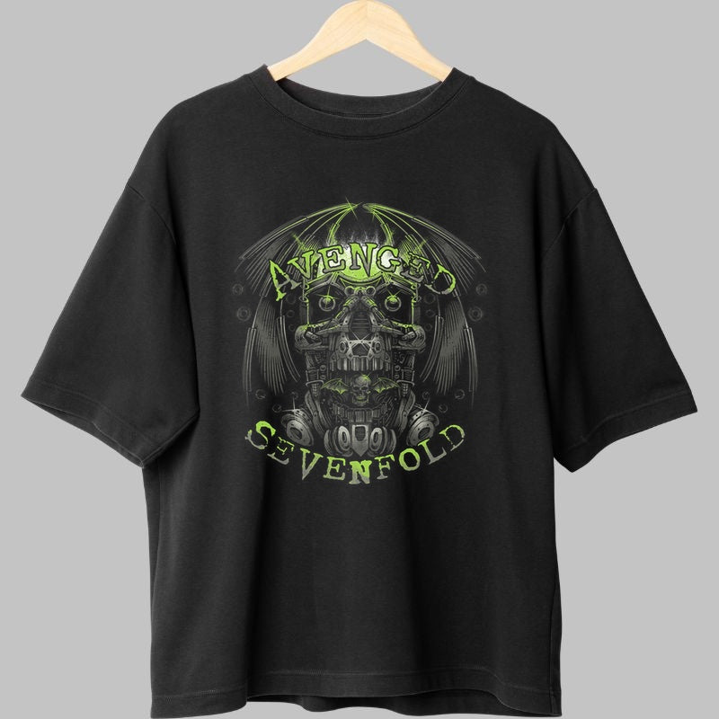 Tricou Metal Fantasy - Zeita Razboiului si Aripi de Foc fata negru