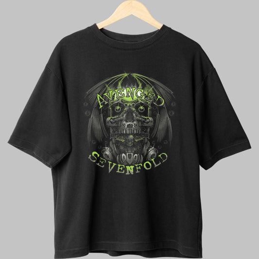 Tricou Metal Fantasy - Zeita Razboiului si Aripi de Foc fata negru