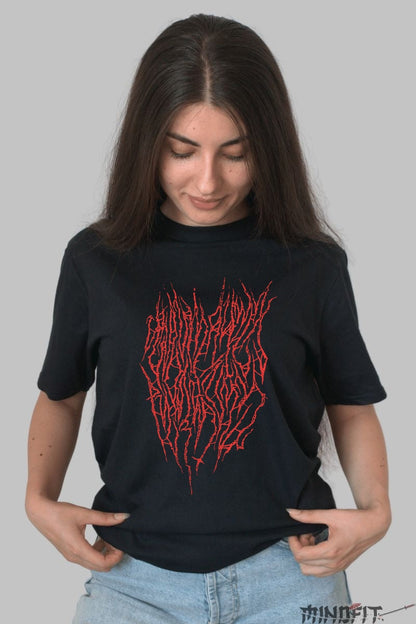 Tricou Metal Infernal Desire - Chaos Emblem Rosu dama negru