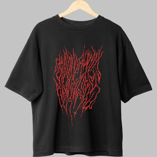 Tricou Metal Infernal Desire - Chaos Emblem Rosu fata negru
