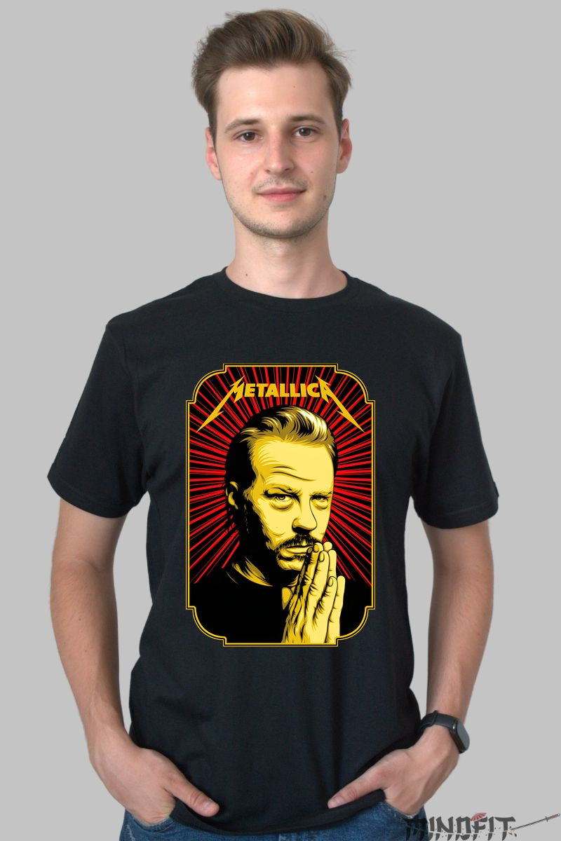 Tricou Metallica - Portret Iconic James Hetfield barbat negru