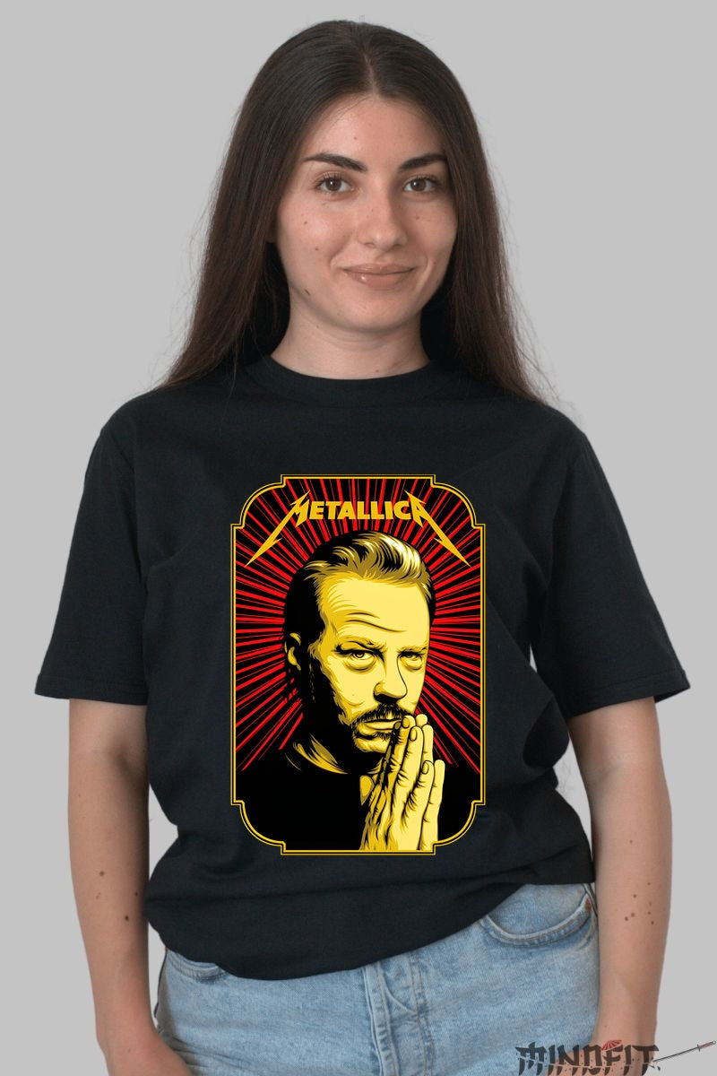 Tricou Metallica - Portret Iconic James Hetfield dama negru