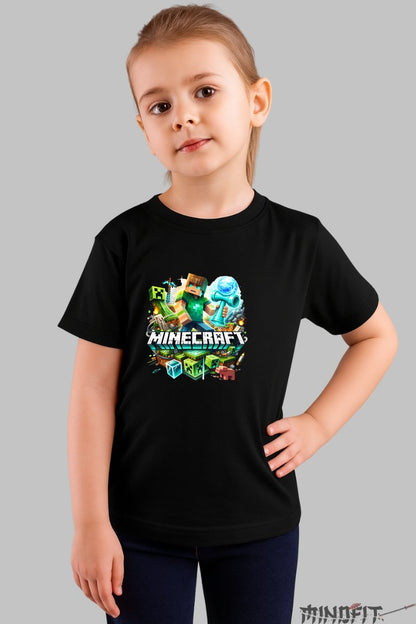 Tricou Minecraft Kendama - Model Cuburi Infinte fata negru
