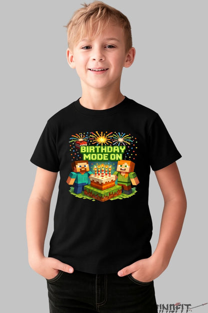 Tricou Minecraft - Mode My Birthday baiat negru