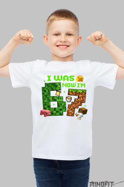 Tricou Minecraft Six Seven - My Birthday baiat alb
