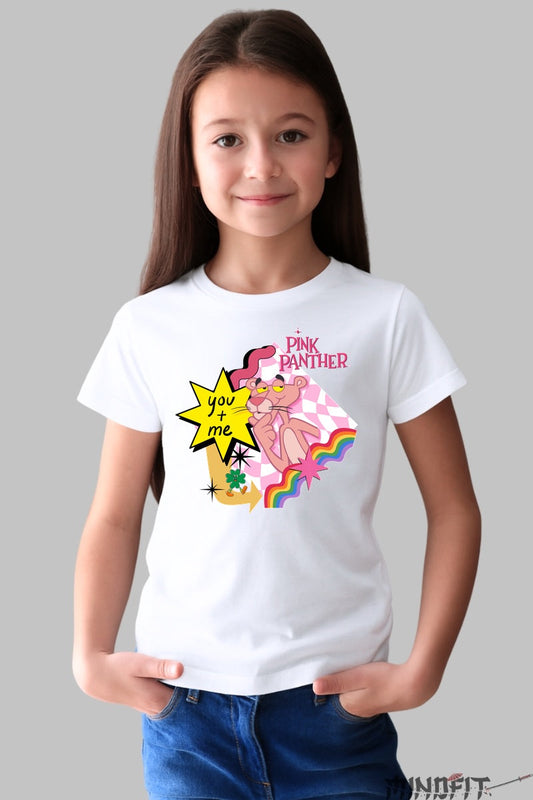 Tricou Pantera Roz You Me - Pink Panther fata alb