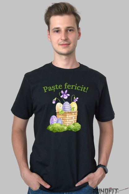 Tricou Paste Fericit - Cosuletul Primaverii Barbat Negru