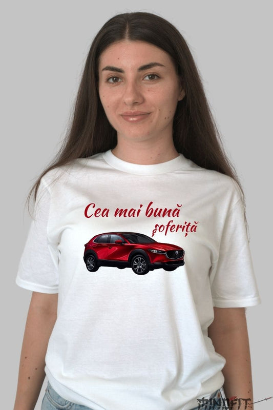 Tricou Personalizat Cu Masina Ta Alb Dama