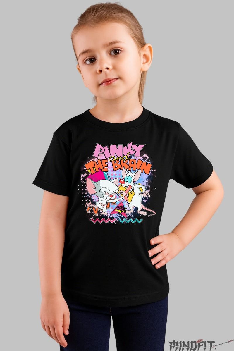 Tricou Pinky and The Brain 90s - Cartoon Network fata negru