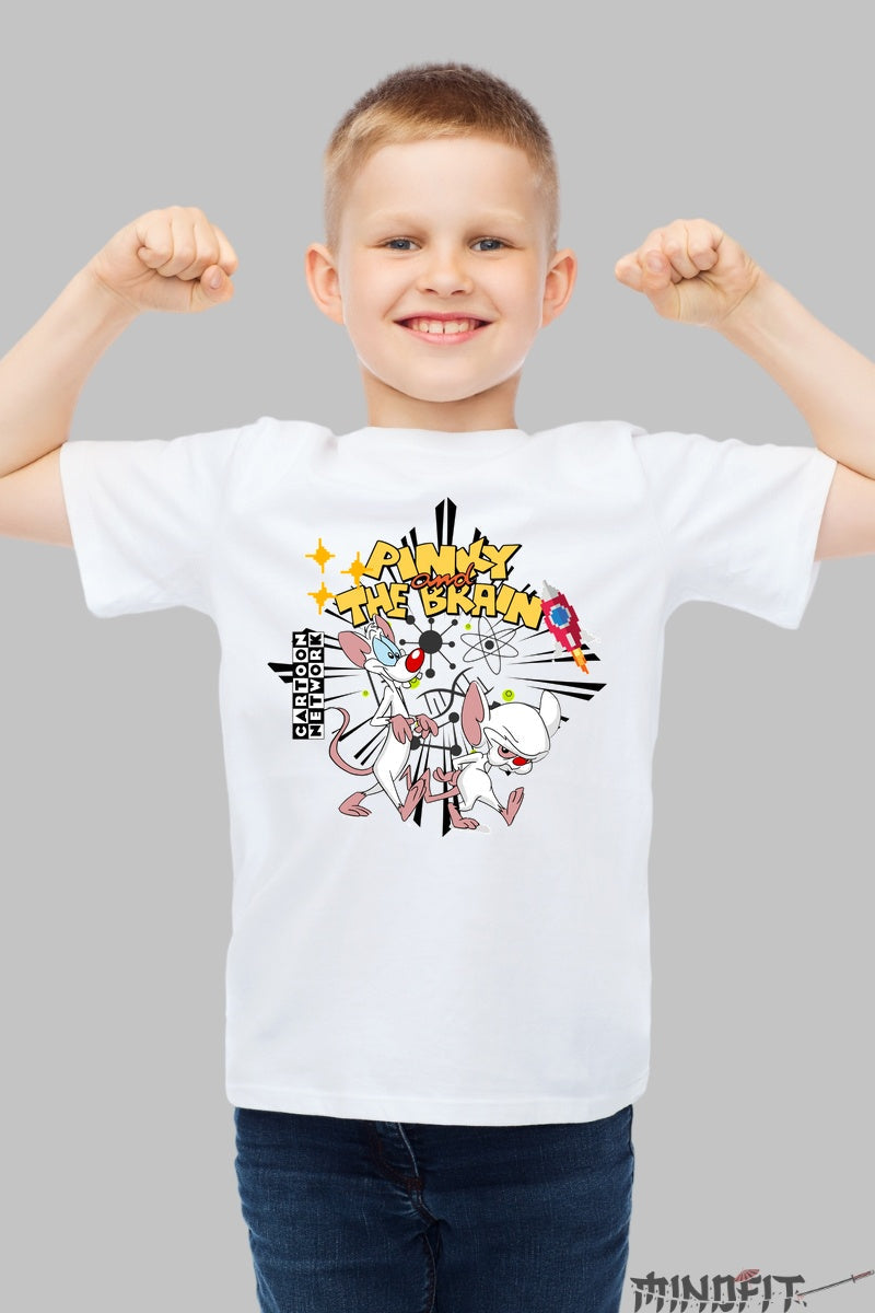 Tricou Pinky and The Brain - Cartoon Network baiat alb