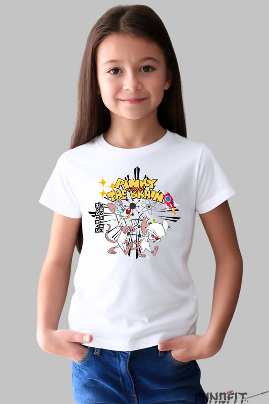 Tricou Pinky and The Brain - Cartoon Network fata alb