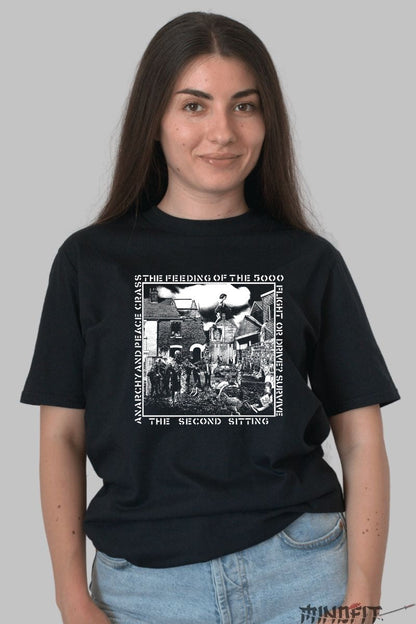 Tricou Punk Crass - The Feeding of the 5000 fata negru