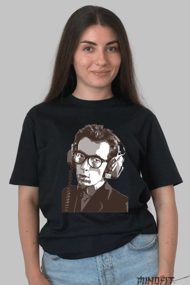 Tricou Retro Sound - Vibe Cyber-Auditiv Anii '80 dama negru