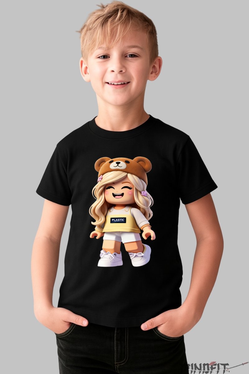 Tricou Roblox Cute Adventure - Ursulet Fericit baiat negru
