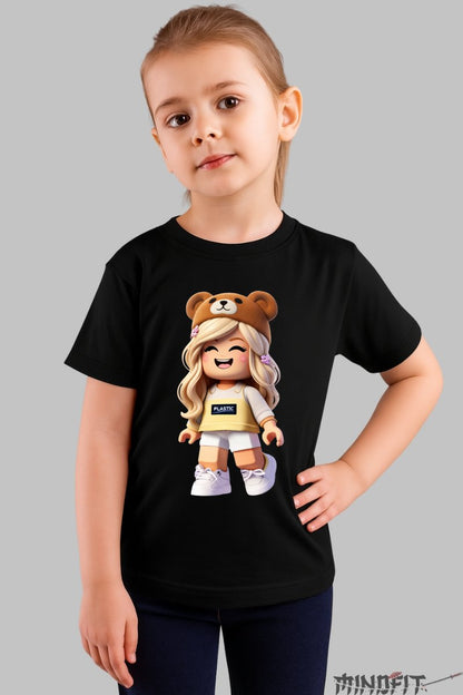 Tricou Roblox Cute Adventure - Ursulet Fericit fata negru