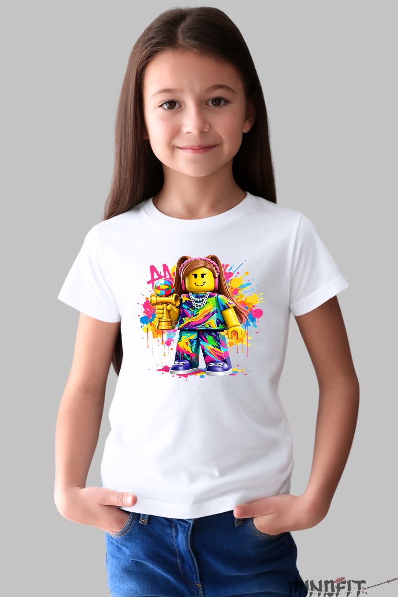 Tricou Roblox Kendama - Design Urban fata alb