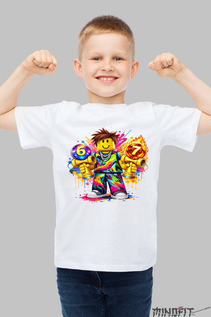 Tricou Roblox Kendama - Eroii Spatiale Reuniti baiat alb