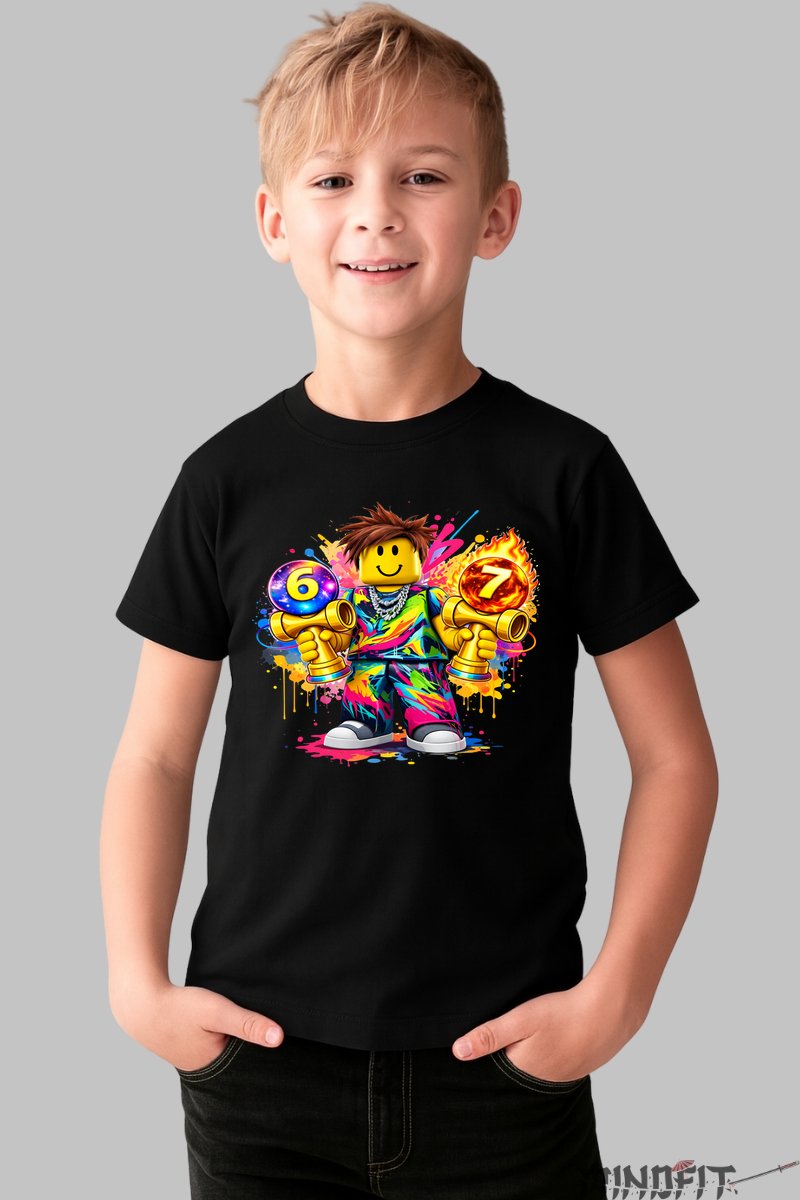 Tricou Roblox Kendama - Eroii Spatiale Reuniti baiat negru