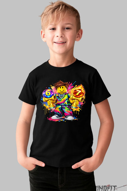 Tricou Roblox Kendama - Eroii Spatiale Reuniti baiat negru