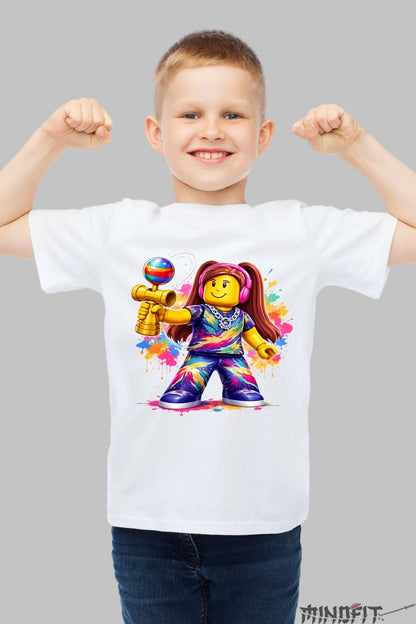 Tricou Roblox Kendama - Minifigurina cu Arme Stelare baiat alb