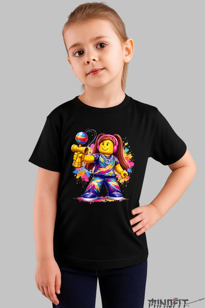 Tricou Roblox Kendama - Minifigurina cu Arme Stelare fata negru