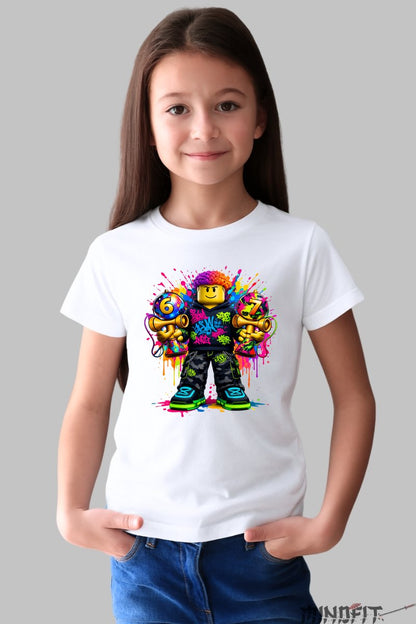 Tricou Roblox Kendama - Model Valuri Electrice fata alb