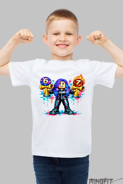 Tricou Roblox Kendama - Model Valuri Electrice baiat alb