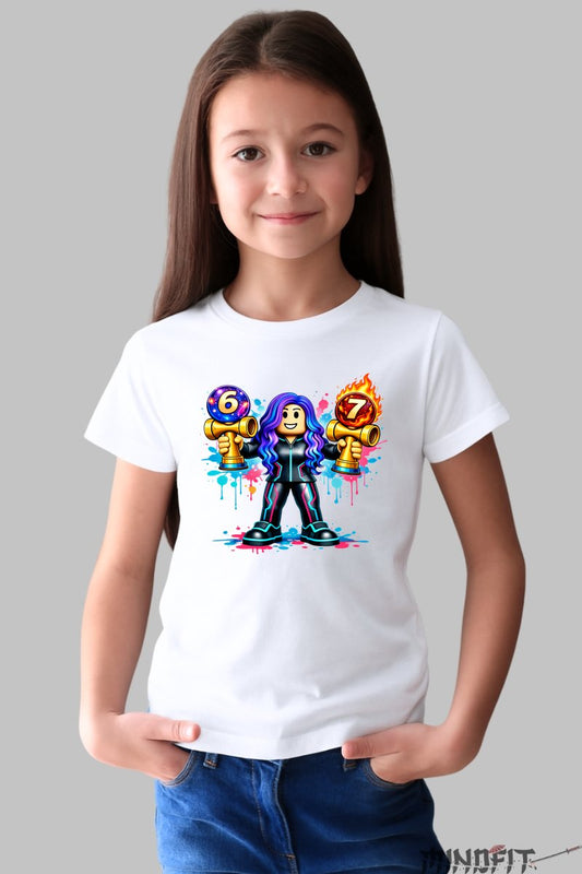 Tricou Roblox Kendama - Model Valuri Electrice fata alb