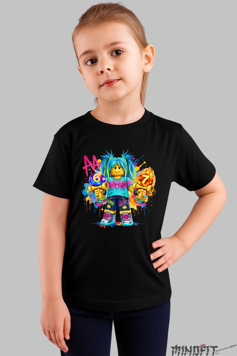 Tricou Roblox Kendama - Model Valuri Electrice fata negru