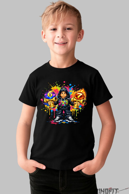 Tricou Roblox Kendama - Personaj dinamic cu energie exploziva baiat negru