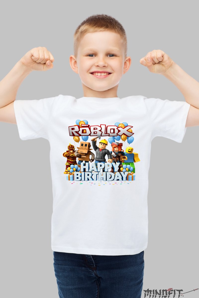 Tricou Roblox - Sarbatoare Epica baiat alb